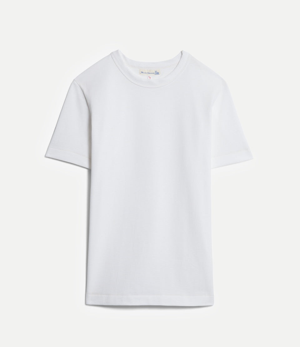 White relaxed fit t-shirt on a light gray background