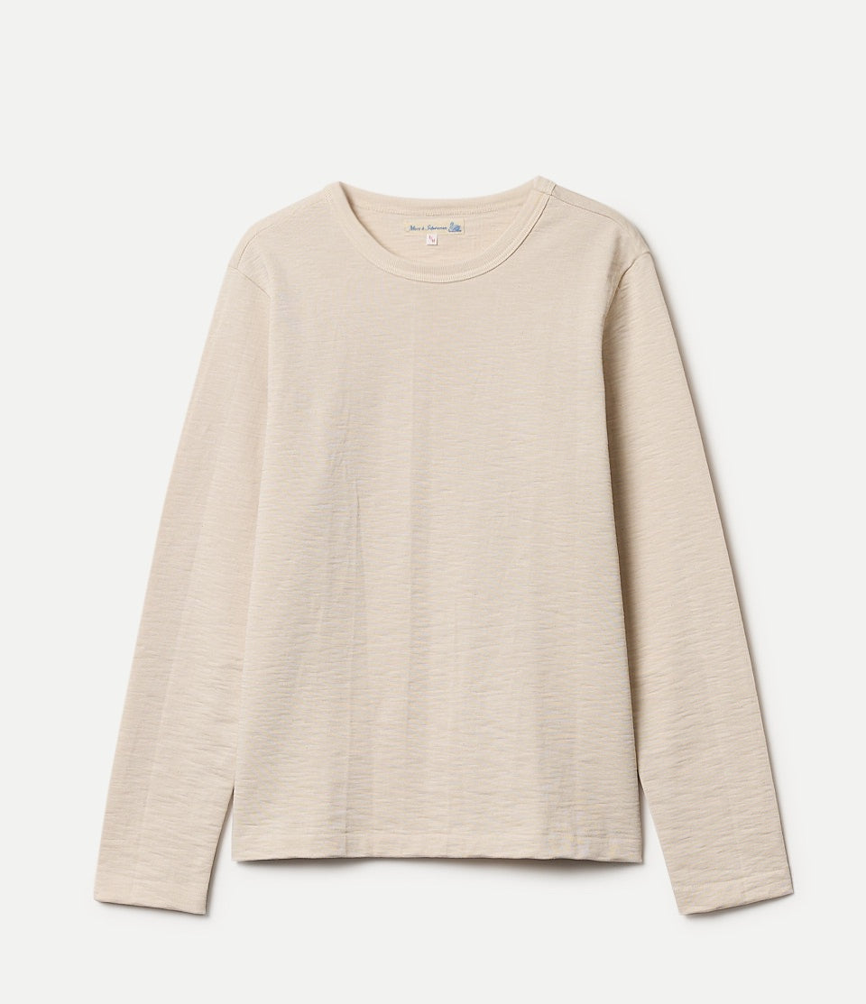 Beige long-sleeve shirt on a white background
