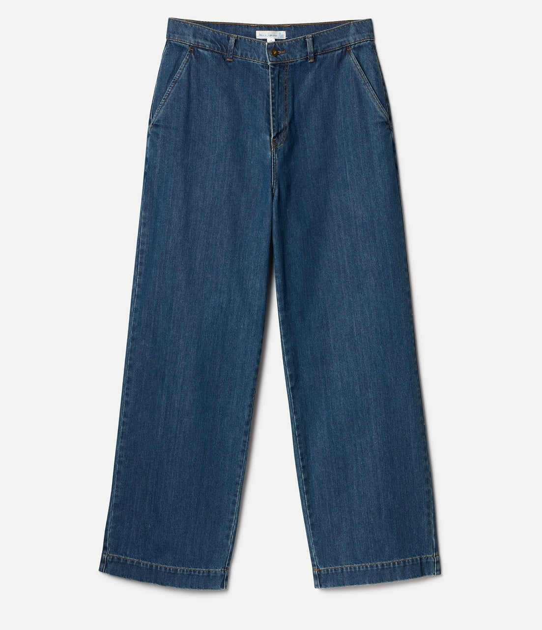 Blue jeans on a white background